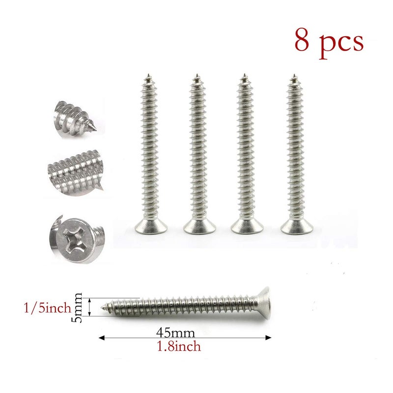 heyous 2 Set M8 Suspension Ceiling Wall Mount U Hook Anchor Hanger Stainless Steel Heavy Duty Multi Purpose Hammock Swing Ceiling Hook Square Base Plate with Snap Hook - Image 4